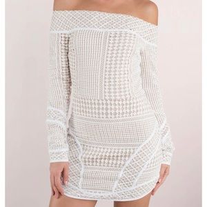 TOBI NWT off shoulder off white dress